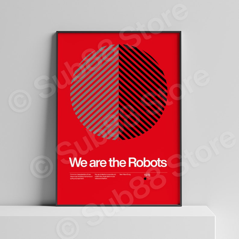 We Are The Robots Print: Minimalist New Wave Music Poster bild 1