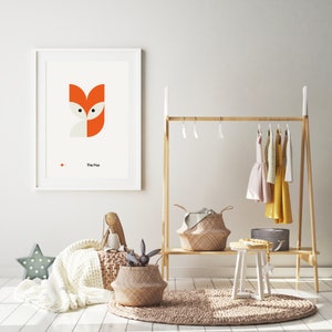 Nursery Poster The Fox Bauhaus for Kids Child Room Decor Cute Animal Minimalist Design Print image 3