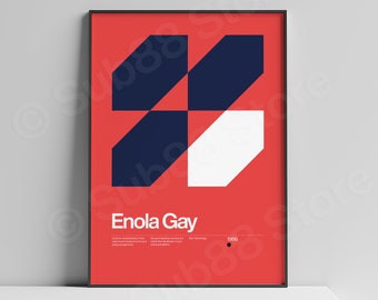 Enola Gay Lyrics Print: 80s New Wave Music Poster
