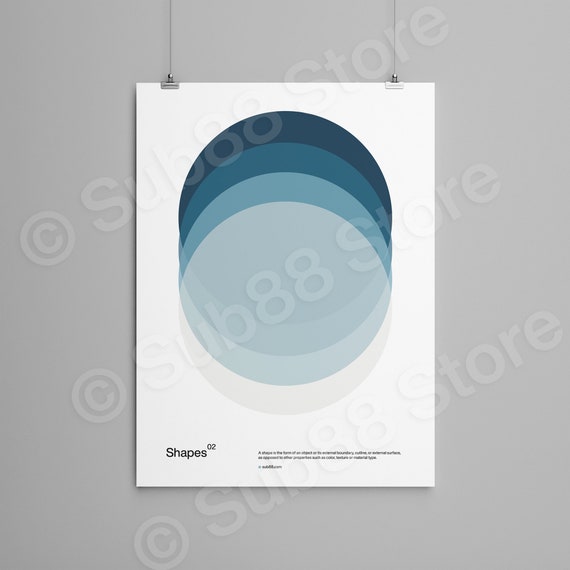 Bauhaus Poster | Minimalist Art Print | Geometric Wall Art | Shapes 02