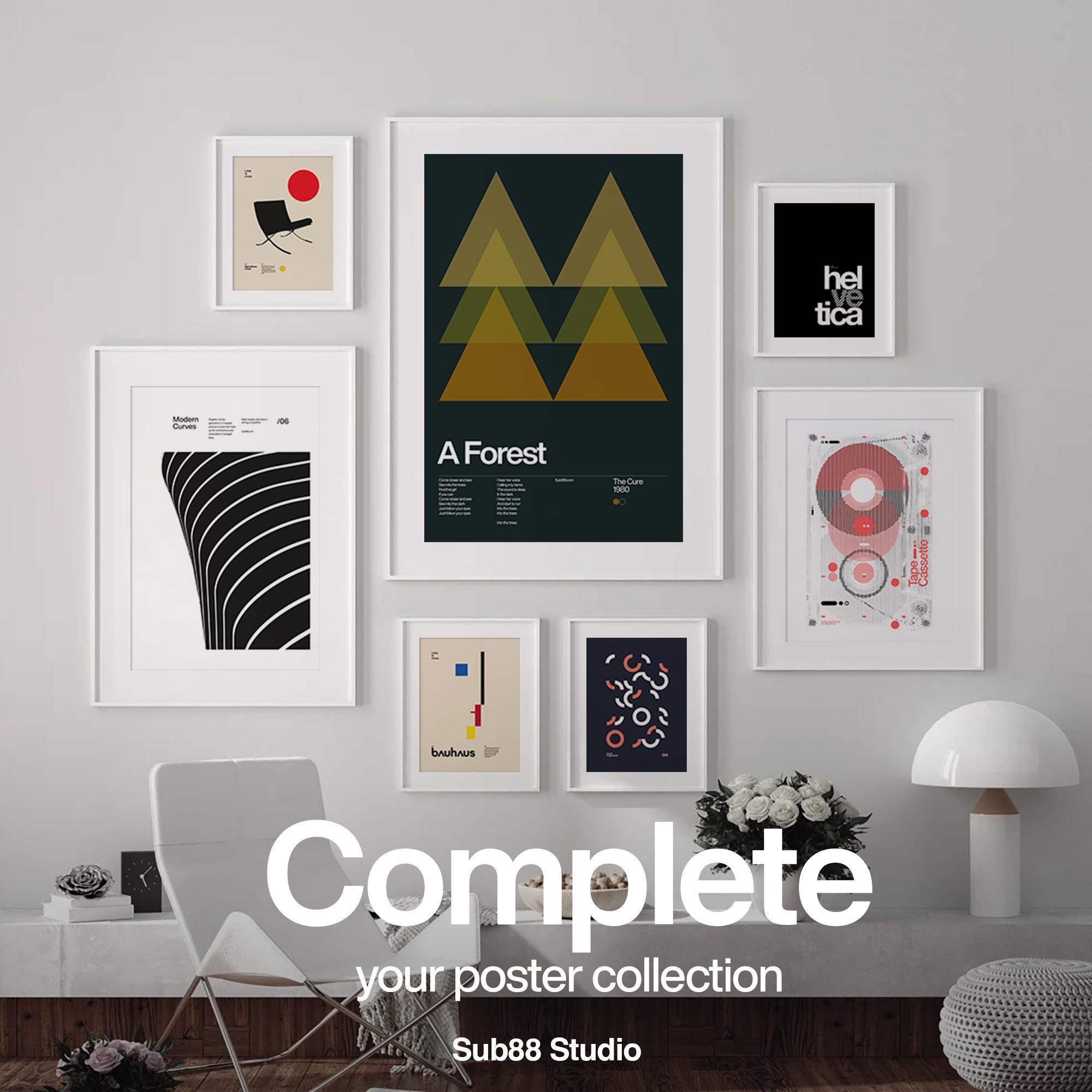 Eames Chair Print, Midcentury Design, Bauhaus Poster