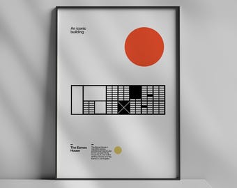 Eames House Print | Mid-Century Modern Bauhaus Wall Art