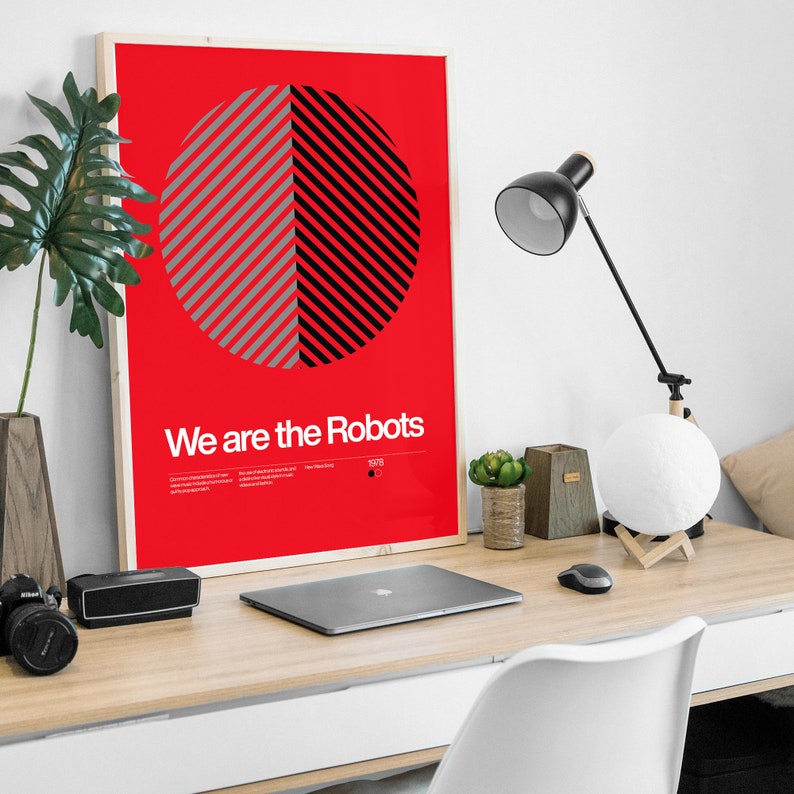 We Are The Robots Print: Minimalist New Wave Music Poster bild 5