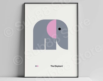 The Elephant - Nursery Poster Print - Bauhaus for Kids - Nursery Decor