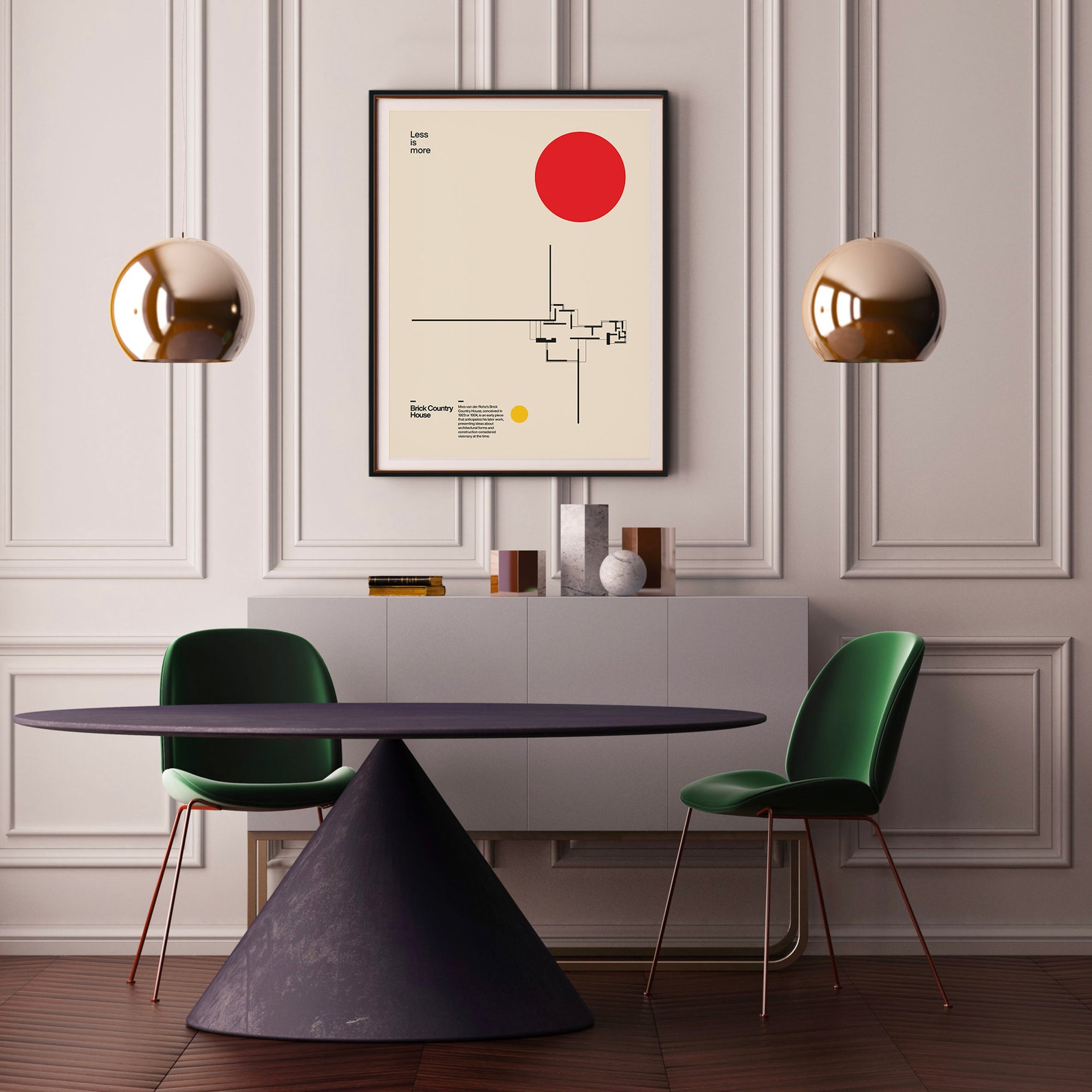 Poster Brick Country House Ludwig Mies Van Der Rohe Minimal | Etsy