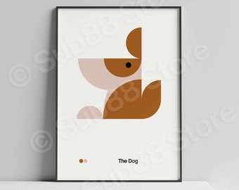 Bauhaus Dog Print | Minimalist Geometric Animal Shapes