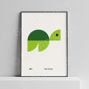 The Turtle - Nursery Poster Print - Bauhaus for Kids - Nursery Decor, minimalist Nursery Prints, Nursery Print, geometric Print, Kids Prints