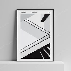 Bauhaus Staircase Print: Walter Gropius Dessau Poster