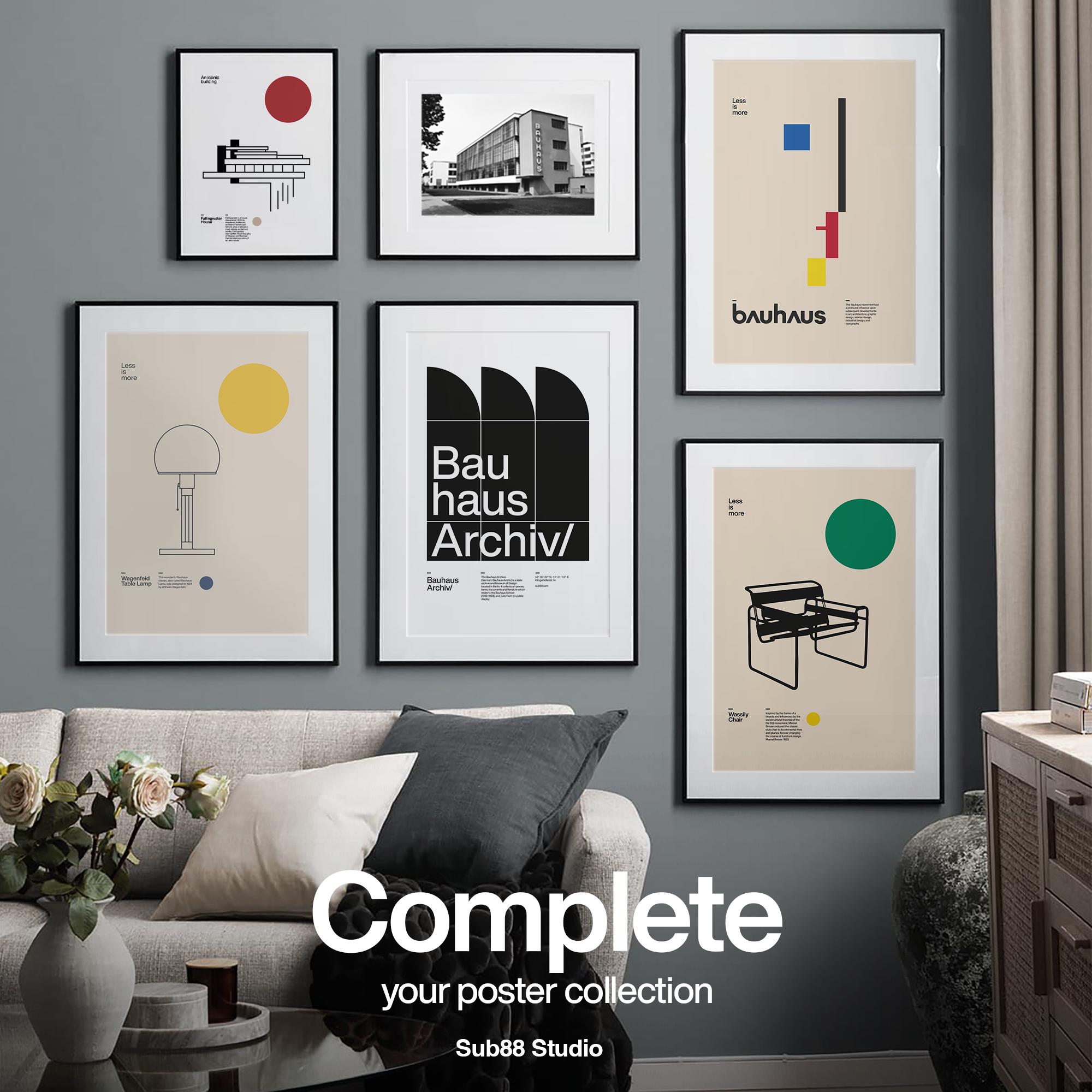 Wassily Chair Bauhaus Poster | Marcel Breuer Mid-century Modern Print ...