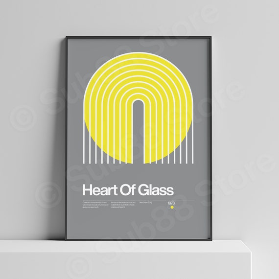 Heart of Glass Lyrics Print: Minimalist New Wave Music Poster - Etsy