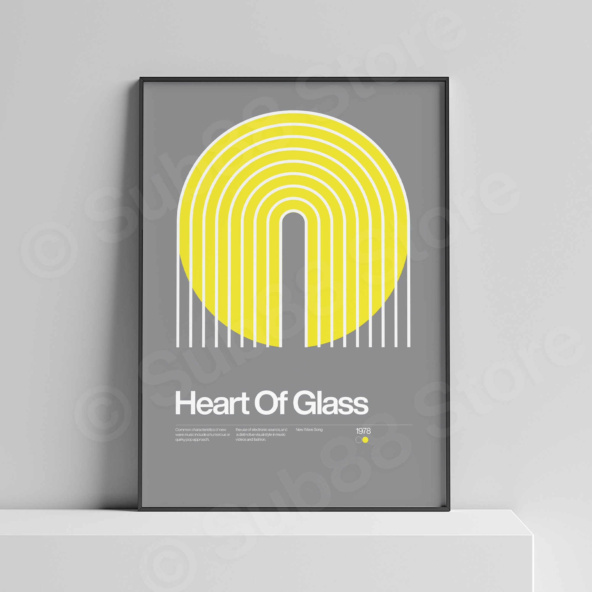 Heart of Glass Lyrics Print: Minimalist New Wave Music Poster - Etsy