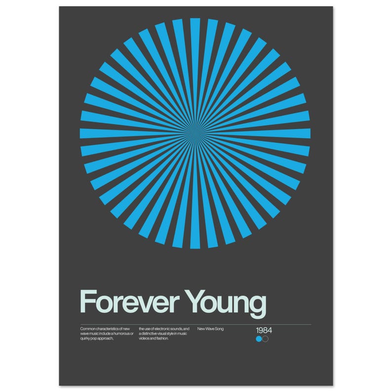 Forever Young Lyrics Print: 80s New Wave Music Poster image 7