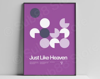 Just Like Heaven Inspired Lyrics Print | Music Print | Unframed Indie Music Art | Concert Poster | Gig Poster