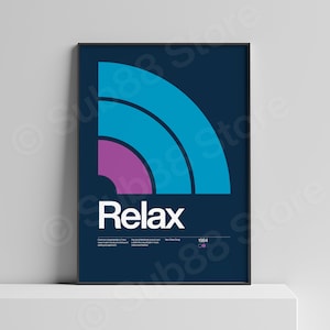 Frankie Goes To Hollywood (FGTH) - Relax - 1984, New Wave song Minimalistic Swiss Graphic Design Poster Art Print