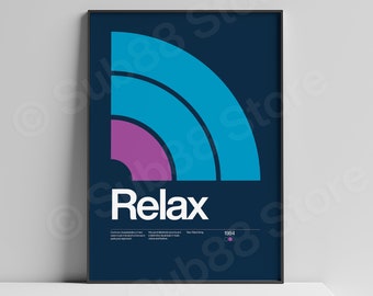 Frankie Goes To Hollywood (FGTH) - Relax - 1984, New Wave song Minimalistic Swiss Graphic Design Poster Art Print