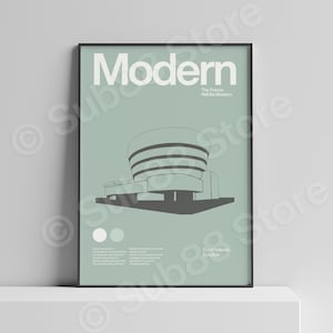 Modern Poster Modernism Minimal Graphic Architecture Bauhaus Guggenheim Museum Frank Lloyd Wright