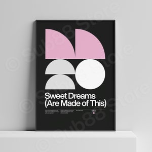 Sweet Dreams (Are Made of This) Inspired Lyrics Print | Music Print | Unframed Indie Music Art | Concert Poster | Gig Poster
