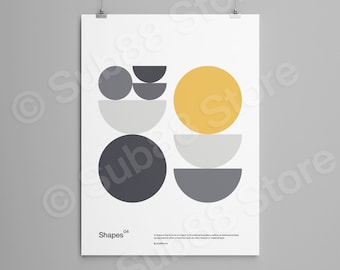Bauhaus Poster, Minimalist Geometric Wall Art, Swiss Graphic Design Print, Architect Gift, Home Decor