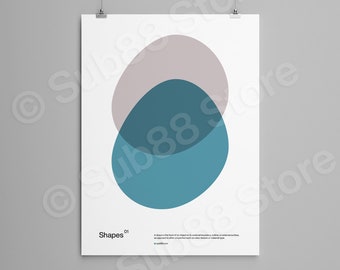 Poster of a mix of Scandinavian, Bauhaus and Swiss Minimal Graphic Design  Shapes 01