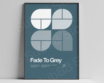 Fade To Grey Lyrics Print: Minimalist New Wave Music Poster