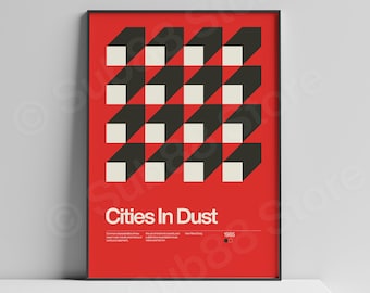 Cities In Dust Lyrics Print: New Wave Music Poster