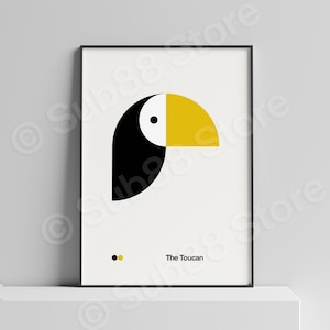The Toucan - Nursery Poster Print - Bauhaus for Kids - Child room  Decor, minimalist geometric Print, birth gift