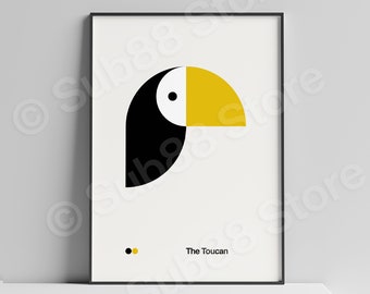 Toucan Nursery Print: Bauhaus Geometric Art, Kids Room Decor
