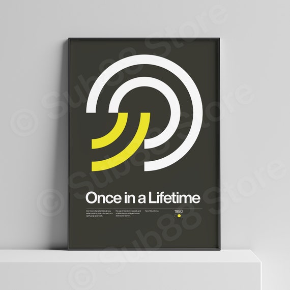 Once in a Lifetime Music Print: New Wave Art, 80s Swiss Design - Etsy