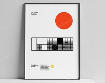 Eames House Print | Mid-Century Modern Bauhaus Wall Art