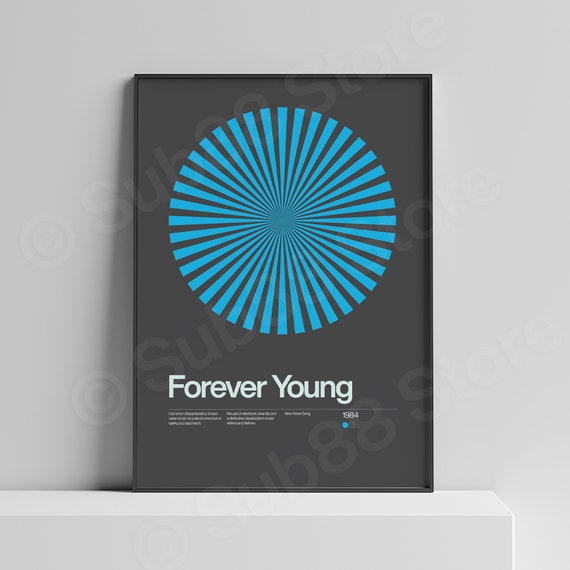 Forever Young Lyrics Print: 80s New Wave Music Poster