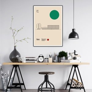 Poster Bauhaus Building Walter Gropius 1926, Minimal Architecture Dessau Bauhaus Design wall art, Architect Gift image 5