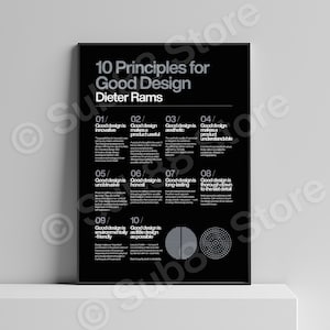 Poster 10 Principles for a good Design, Dieter Rams, Braun, Helvetica, Typographic, Quote, Modern Art, Wall Ar, Industrial Design