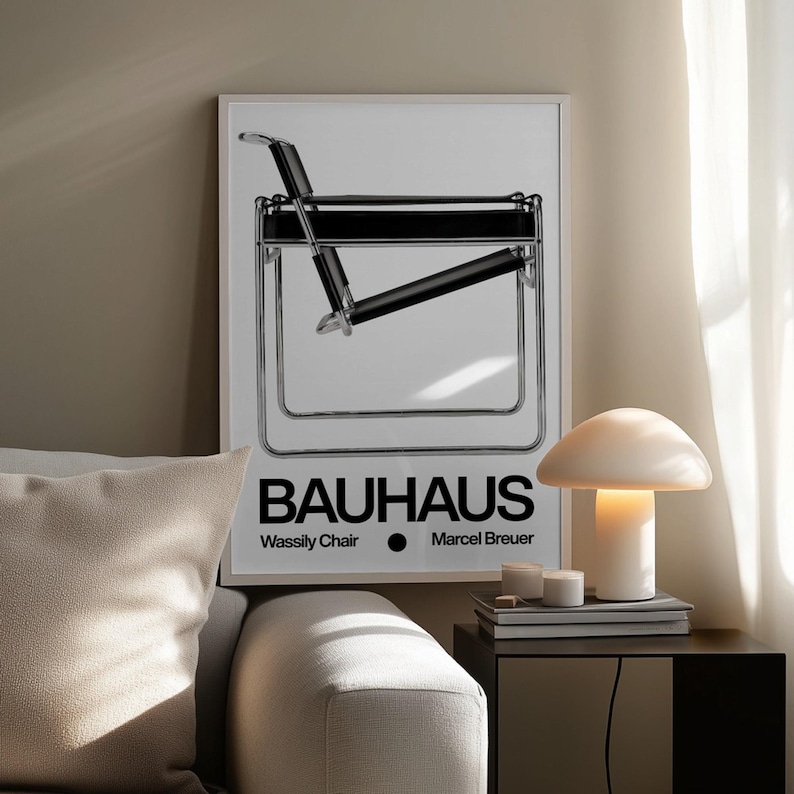 Wassily Chair Bauhaus Poster | Marcel Breuer Mid-century Modern Print ...