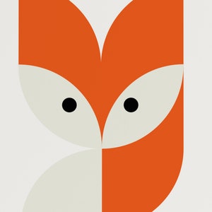 Nursery Poster The Fox Bauhaus for Kids Child Room Decor Cute Animal Minimalist Design Print image 2