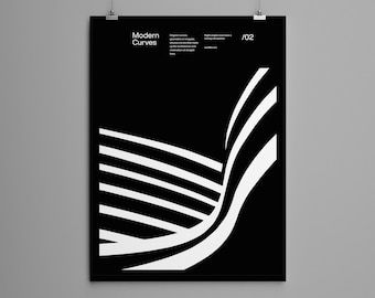 Modern Curves Architecture Print: Minimalist Wall Art