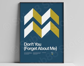 Don't You (Forget About Me) Inspired Lyrics Print | Music Print | Unframed Indie Music Art | Concert Poster | Gig Poster