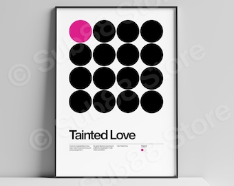 Tainted Love Inspired Lyrics Print | Music Print | Unframed Indie Music Art | Concert Poster | Gig Poster