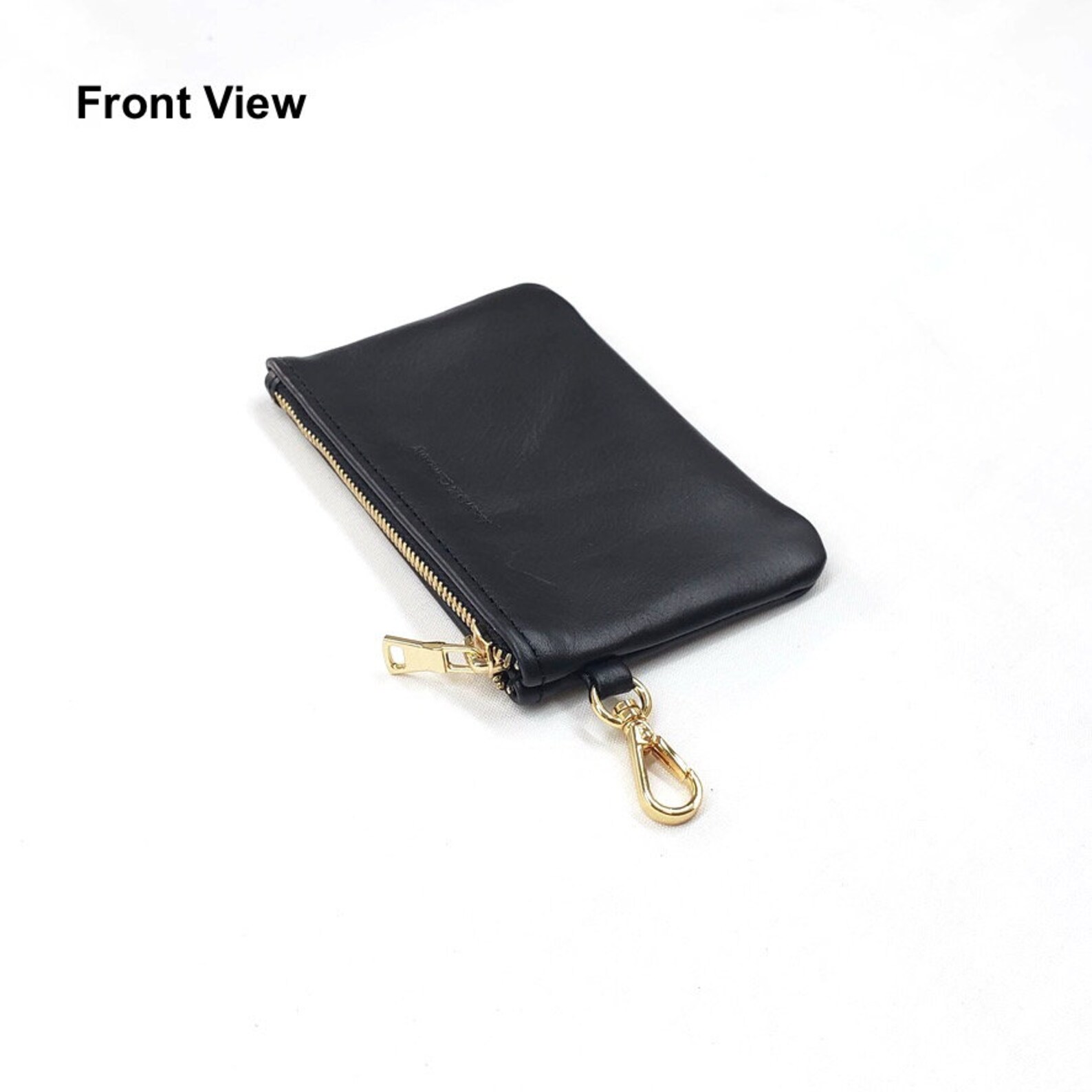 Leather Keychain Pouch With Pocket Personalized Leather Coin Etsy