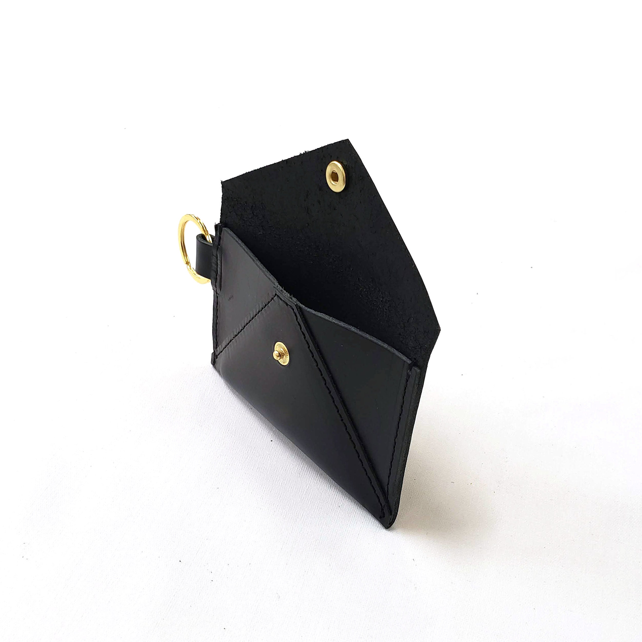 Leather Card Case Keychain Wallet Card and Cash Holder Etsy