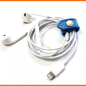 Leather Headset Holder, Earphone Wrap, Earphone Holder, Earphone Tie, Earphone Keeper, Headset holder, Christmas Stocking Stuffer