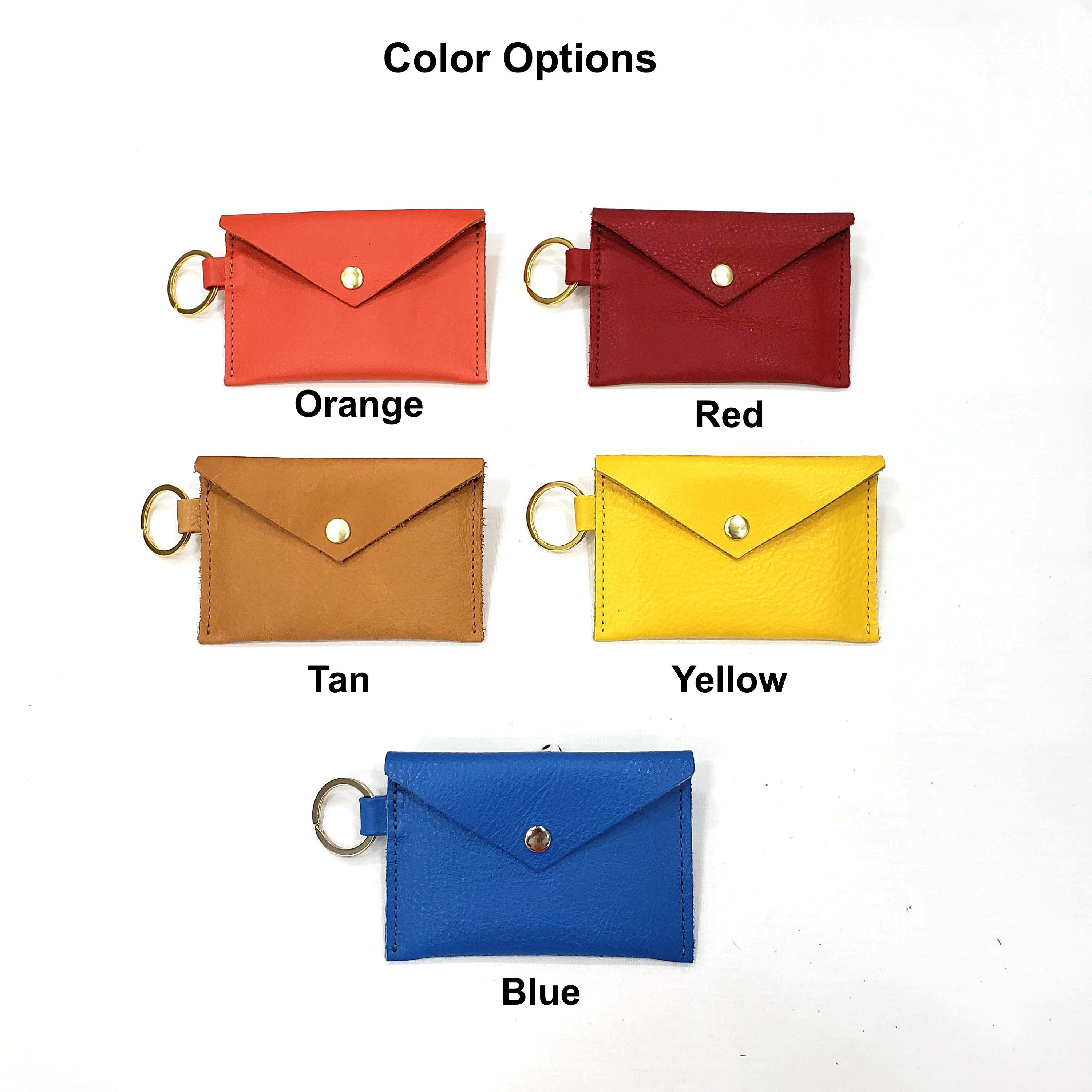 Leather Keychain Wallet Keychain Card Holder Envelope Pouch Etsy