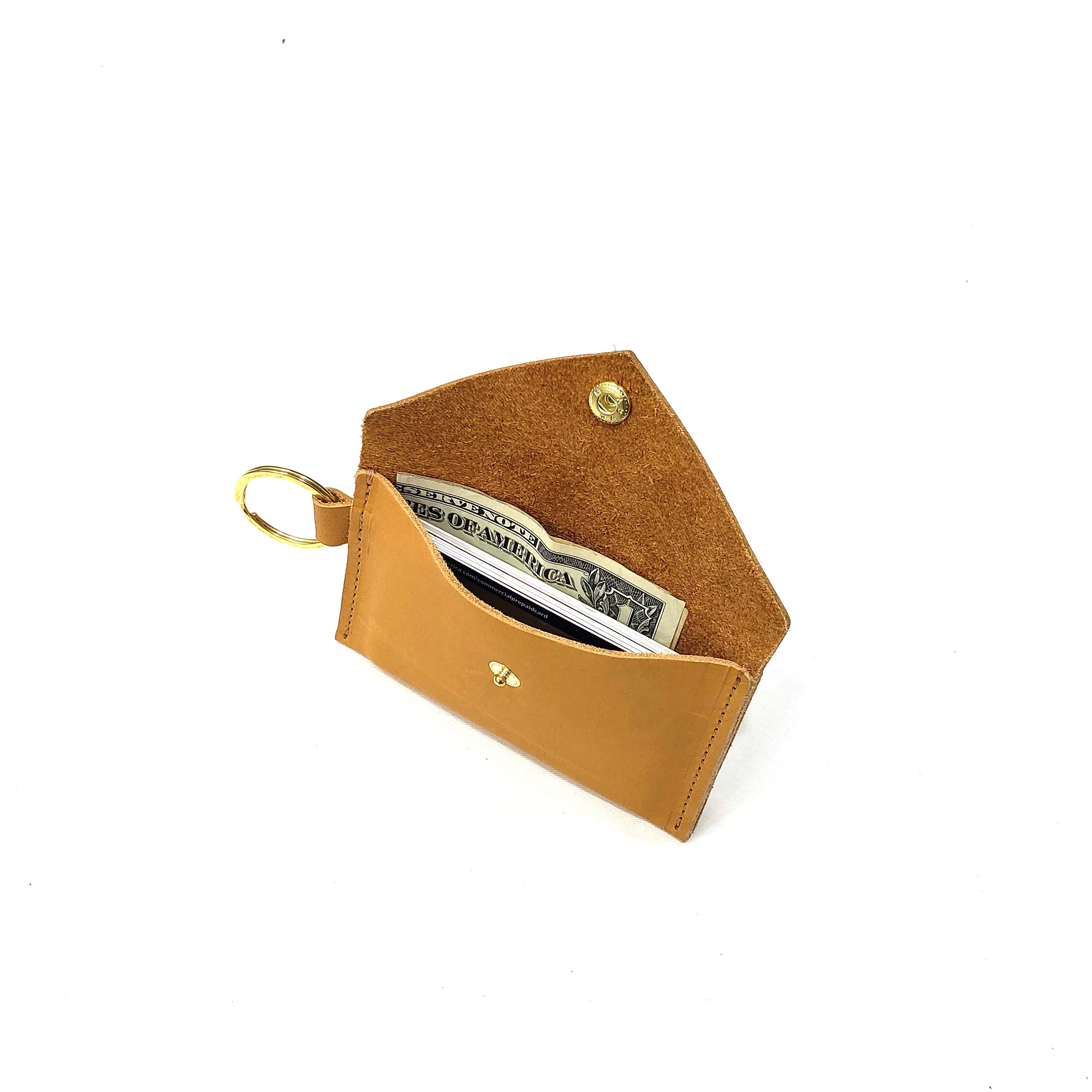 Leather Card Case Keychain Card Wallet Keychain Wallet Card Etsy