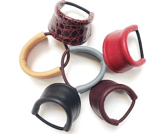 Handmade Full Grain Leather Hair Tie, Hair Cuff, Bracelet