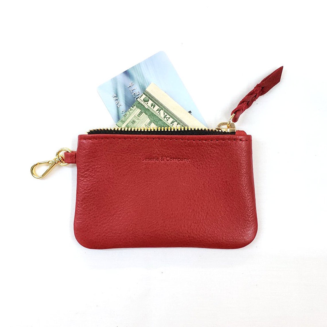 Leather Keychain Pouch Personalized leather Coin Pouch Etsy