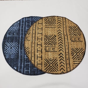 Podkładki okrągłe Mali Mudcloth Print, Podkładki Mudcloth Print, Podkładka na okrągły stół, Okrągłe podkładki, 1 szt. podkładki