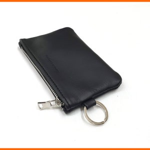 Estuche de cuero para llavero, estuche con llavero, monedero personalizado, monedero de cuero, estuche pequeño, tarjetero, idea de regalo para ella