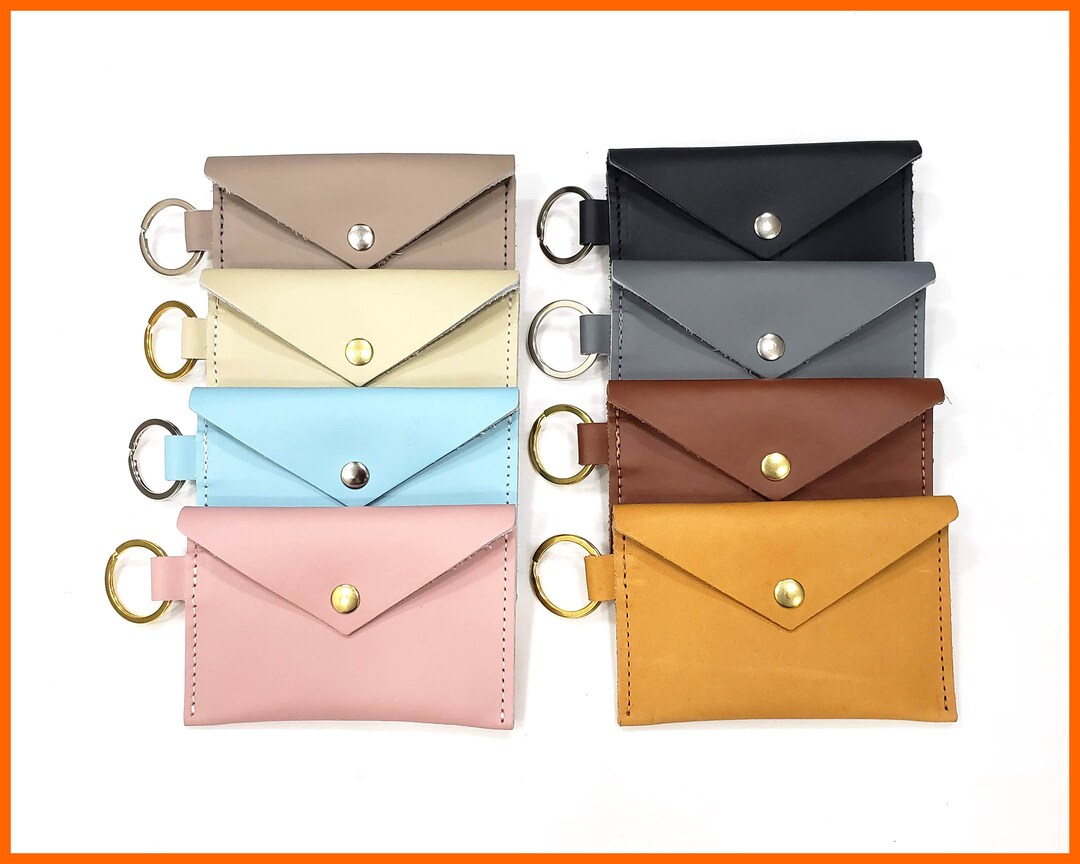 Leather Card Case, Keychain Card Wallet, Keychain Wallet, Card Holder