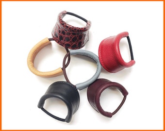 Leather Hair Cuff, Handmade Full Grain Hair Tie