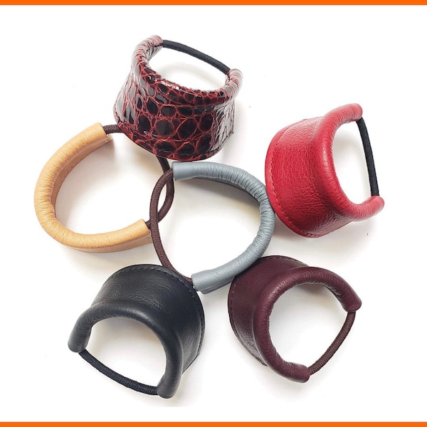 Leather Hair Cuff, Handmade Full Grain Hair Tie