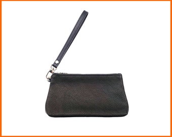 Volnerf leren schoudertasje, handgemaakte kleine clutch